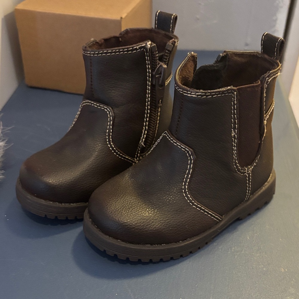 Toddler Brown Leather Boots